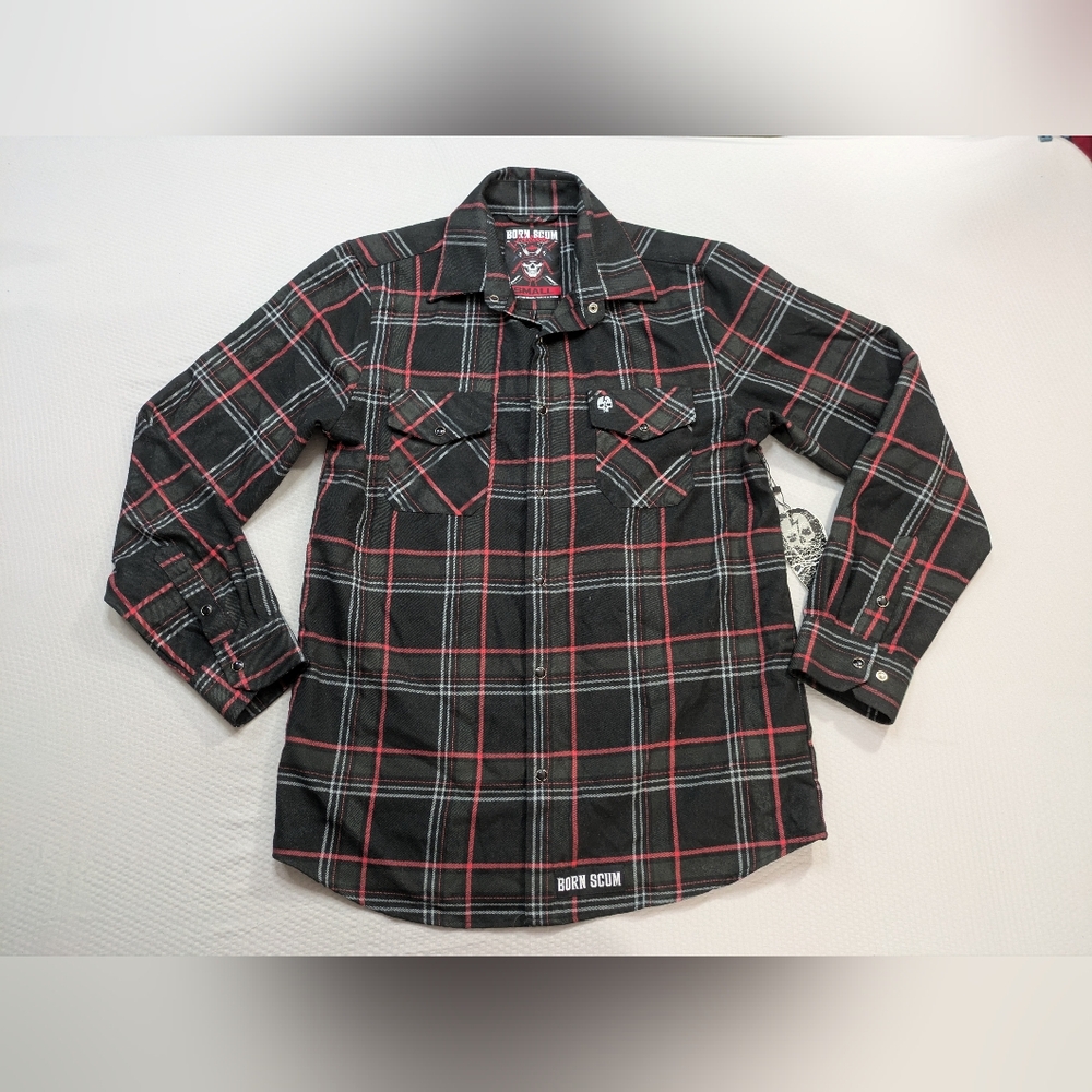 Black and Red Plaid Button Down Shirt